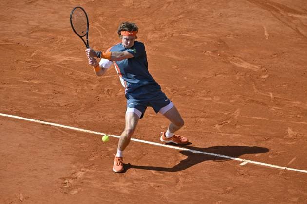 Tennis : Rolex Monte Carlo Masters 2025 - ATP, Tennis Herren - 10 04 2025 Tennis : Rolex Monte Carlo Masters 2025 - Atp - Andrey Rublev Monaco  Copyright: xChryslenexCaillaudx
