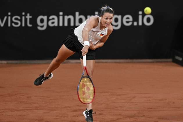 Sport Themen der Woche KW15 Sport Bilder des Tages Tatjana Maria GER 10.04.2025 Tennis Billie Jean King Cup 2025 Qualifiers Deutschland vs. Niederlande, Sportcampus Zuiderpark, Den Haag, *** Tatjana Maria GER 10 04 2025 Tennis Billie Jean King Cup 2025 Qualifiers Germany vs Netherlands, Sportcampus Zuiderpark, The Hague, Copyright: xpepphotox xHorstxMauelshagenx pep00321, pep_20250410_hm_0513