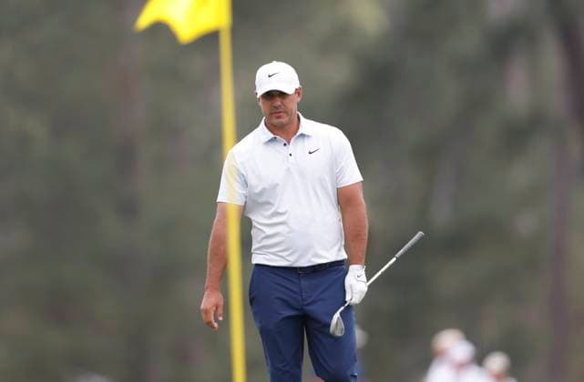 Brooks Keopka prepares to putt on the third green during the first round of the Masters golf tournament at Augusta National Golf Club in Augusta, Georgia on Thursday, April 10, 2025.  AUG20250410621 JOHNxANGELILLO