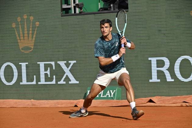 Tennis : Rolex Monte Carlo Masters 2025 - ATP, Tennis Herren - 10 04 2025 Tennis : Rolex Monte Carlo Masters 2025 - Atp - Lorenzo Musetti Monaco  Copyright: xChryslenexCaillaudx