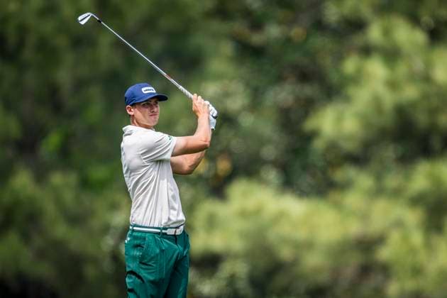 250410 Ludvig Aberg of Sweden during the first round of the 2025 Masters Golf Tournament on April 10, 2025 in Augusta. Photo: Petter Arvidson BILDBYRAN kod PA PA1007 bbeng golf masters the masters augusta us masters Copyright: PETTERxARVIDSON BB250410PA107