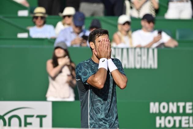 Tennis : Rolex Monte Carlo Masters 2025 - ATP, Tennis Herren - 10 04 2025 Tennis : Rolex Monte Carlo Masters 2025 - Atp - Lorenzo Musetti Monaco  Copyright: xChryslenexCaillaudx