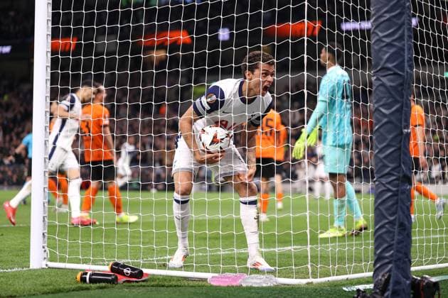 Tottenham Hotspur v Eintracht Frankfurt 10 April 2025, London - UEFA Europa League Quarter Final - First Leg - Tottenham Hotspur v Eintracht Frankfurt - Brennan Johnson of Tottenham Hotspur celebrates their goal - Photo: Jacques Feeney Offside. London UK Copyright: xJacquesxFeeneyx xOffsidexOffside
