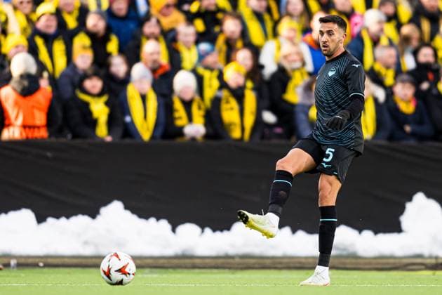 250410 Matias Vecino of Lazio during the UEFA Europa League quarter-final football match between Bodo Glimt and Lazio on April 10, 2025 in Bodo. Photo: Marius Simensen BILDBYRAN COP 238 bbeng bodo bodo glimt football fotball fotboll kvartfinale lazio quarter-final soccer uefa europa league Copyright: MARIUSxSIMENSEN BB250410ZU013