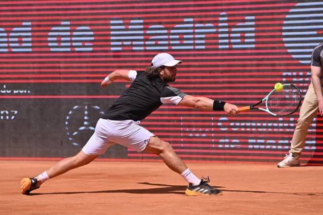 April 10, 2025, Madrid, Madrid, Spain: MARCO TRUNGELLITI (ARG) playing the round of 8 match of the Grand Prix by Mercedes-Benz Open Comunidad de Madrid, at the Club de Campo Villa de Madrid on April 9, 2025. Madrid Spain - ZUMAc312 20250410_zsp_c312_012 Copyright: xOscarxManuelxSanchezx
