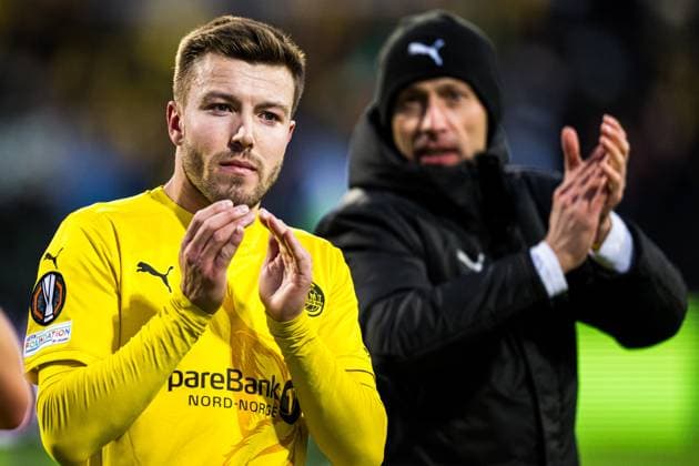 250410 Fredrik Bjorkan of Bodo Glimt after the UEFA Europa League quarter-final football match between Bodo Glimt and Lazio on April 10, 2025 in Bodo. Photo: Marius Simensen BILDBYRAN COP 238 bbeng bodo bodo glimt football fotball fotboll kvartfinale lazio quarter-final soccer uefa europa league Copyright: MARIUSxSIMENSEN BB250410ZG019