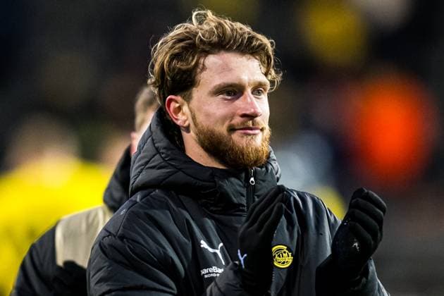250410 Kasper Hogh of Bodo Glimt after the UEFA Europa League quarter-final football match between Bodo Glimt and Lazio on April 10, 2025 in Bodo. Photo: Marius Simensen BILDBYRAN COP 238 bbeng bodo bodo glimt football fotball fotboll kvartfinale lazio quarter-final soccer uefa europa league Copyright: MARIUSxSIMENSEN BB250410ZX009