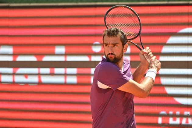 April 10, 2025, Madrid, Madrid, Spain: MARIN CILIC (CRO)playing the round of 8 match of the Grand Prix by Mercedes-Benz Open Comunidad de Madrid, at the Club de Campo Villa de Madrid on April 9, 2025. Madrid Spain - ZUMAc312 20250410_zsp_c312_033 Copyright: xOscarxManuelxSanchezx