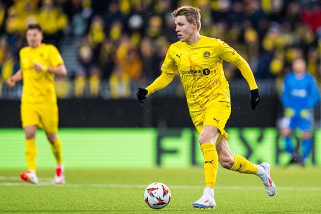 250410 Jens Petter Hauge of Bodo Glimt during the UEFA Europa League quarter-final football match between Bodo Glimt and Lazio on April 10, 2025 in Bodo. Photo: Marius Simensen BILDBYRAN COP 238 bbeng bodo bodo glimt football fotball fotboll kvartfinale lazio quarter-final soccer uefa europa league Copyright: MARIUSxSIMENSEN BB250410ZQ019