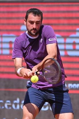 April 10, 2025, Madrid, Madrid, Spain: MARIN CILIC (CRO) playing the round of 8 match of the Grand Prix by Mercedes-Benz Open Comunidad de Madrid, at the Club de Campo Villa de Madrid on April 9, 2025. Madrid Spain - ZUMAc312 20250410_zsp_c312_046 Copyright: xOscarxManuelxSanchezx