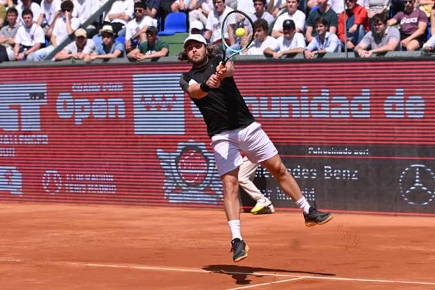 April 10, 2025, Madrid, Madrid, Spain: MARCO TRUNGELLITI (ARG) playing the round of 8 match of the Grand Prix by Mercedes-Benz Open Comunidad de Madrid, at the Club de Campo Villa de Madrid on April 9, 2025. Madrid Spain - ZUMAc312 20250410_zsp_c312_064 Copyright: xOscarxManuelxSanchezx