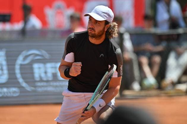 April 10, 2025, Madrid, Madrid, Spain: MARCO TRUNGELLITI (ARG) playing the round of 8 match of the Grand Prix by Mercedes-Benz Open Comunidad de Madrid, at the Club de Campo Villa de Madrid on April 9, 2025. Madrid Spain - ZUMAc312 20250410_zsp_c312_067 Copyright: xOscarxManuelxSanchezx