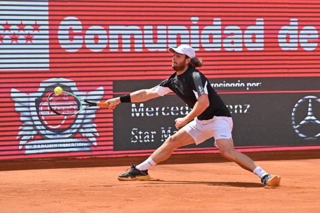 April 10, 2025, Madrid, Madrid, Spain: MARCO TRUNGELLITI (ARG) playing the round of 8 match of the Grand Prix by Mercedes-Benz Open Comunidad de Madrid, at the Club de Campo Villa de Madrid on April 9, 2025. Madrid Spain - ZUMAc312 20250410_zsp_c312_091 Copyright: xOscarxManuelxSanchezx