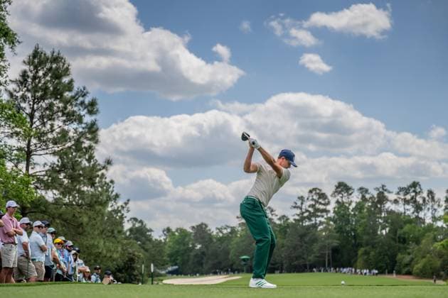 Sport Bilder des Tages 250410 Ludvig Aberg of Sweden during the first round of the 2025 Masters Golf Tournament on April 10, 2025 in Augusta. Photo: Petter Arvidson BILDBYRAN kod PA PA1007 bbeng golf masters the masters augusta us masters sverige Copyright: PETTERxARVIDSON BB250410PA160