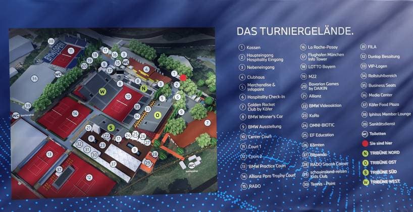 11.04.2025, BMW Open, MTTC Iphitos Praesentation, Muenchen, Tennis, im Bild: MTTC Iphitos Turniergelaende 2025