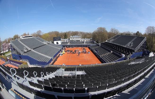 11.04.2025, BMW Open, MTTC Iphitos Praesentation, Muenchen, Tennis, im Bild: Neuer Center Court bei BMW Open 2025
