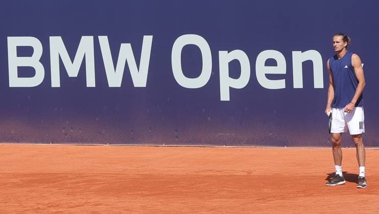 11.04.2025, BMW Open, MTTC Iphitos Praesentation, Muenchen, Tennis, im Bild: Alexander Zverev trainiert