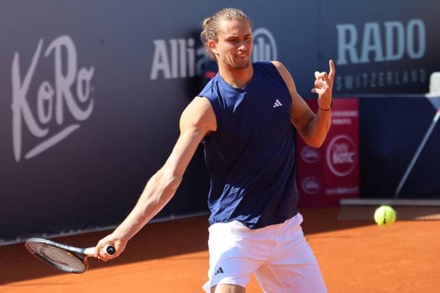 Alexander Zverev (DEU) beim Training, am Ball, Tennis BMW Open by Bitpanda ATP, Tennis Herren 500 München 11.04.2025 FOTO: Mladen Lackovic LakoPress