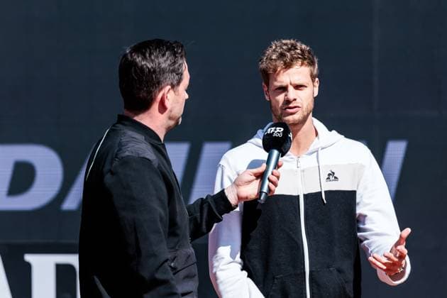 BMW Open München ATP, Tennis Herren 500: Eröffnungspressekonferenz; 11.04.2025 Yannick Hanfmann (Deutschland) im Interview BMW Open by Bitpanda München ATP 500: Eröffnungspressekonferenz, München, MTTC Iphitos am 11.04.2025 Copyright: xBEAUTIFULxSPORTS Wunderlx