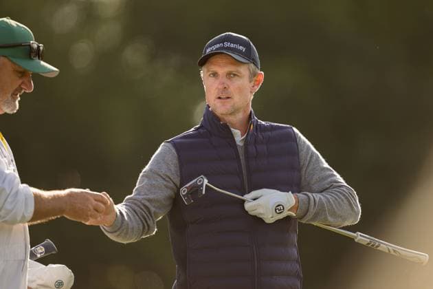 250411 Justin Rose of England during the second round of the 2025 Masters Golf Tournament on April 11, 2025 in Augusta. Photo: Petter Arvidson BILDBYRAN kod PA PA1008 bbeng golf masters the masters augusta us masters Copyright: PETTERxARVIDSON BB250411PA008