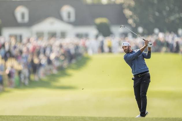 250411 Dustin Johnson of the United States during the second round of the 2025 Masters Golf Tournament on April 11, 2025 in Augusta. Photo: Petter Arvidson BILDBYRAN kod PA PA1008 bbeng golf masters the masters augusta us masters Copyright: PETTERxARVIDSON BB250411PA009