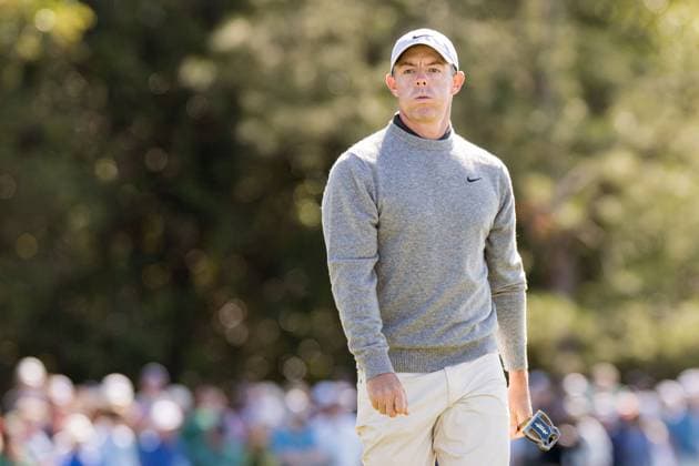 250411 Rory McIlroy of Northern Ireland looks dejected during the second round of the 2025 Masters Golf Tournament on April 11, 2025 in Augusta. Photo: Petter Arvidson BILDBYRAN kod PA PA1008 bbeng golf masters the masters augusta us masters depp Copyright: PETTERxARVIDSON BB250411PA030