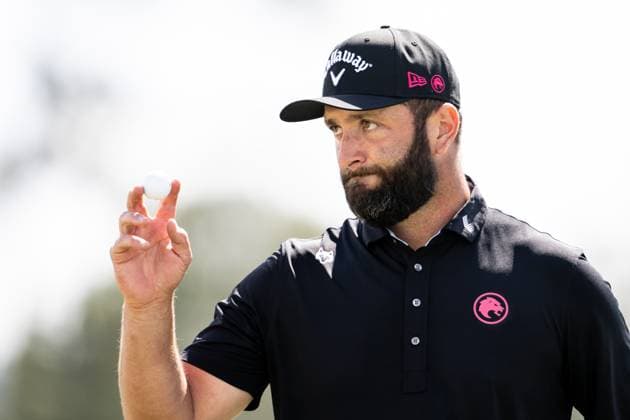 250411 Jon Rahm of Spain on the 18th green during the second round of the 2025 Masters Golf Tournament on April 11, 2025 in Augusta. Photo: Petter Arvidson BILDBYRAN kod PA PA1008 bbeng golf masters the masters augusta us masters Copyright: PETTERxARVIDSON BB250411PA099