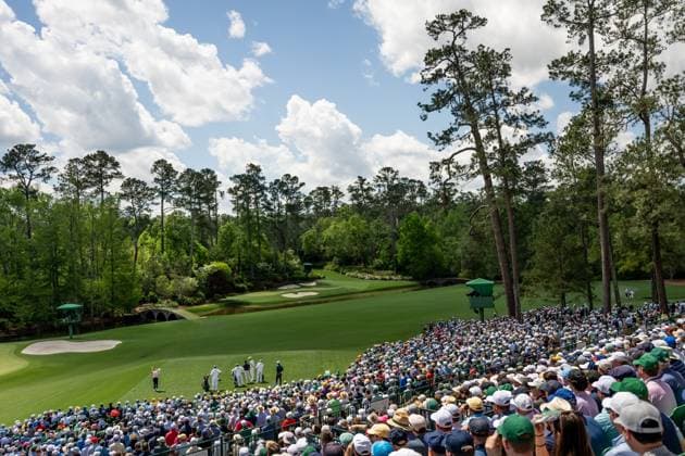 250411 Viktor Hovland of Norway celebrates during the second round of the 2025 Masters Golf Tournament on April 11, 2025 in Augusta. Photo: Petter Arvidson BILDBYRAN kod PA PA1008 bbeng golf masters the masters augusta us masters jubel Copyright: PETTERxARVIDSON BB250411PA134