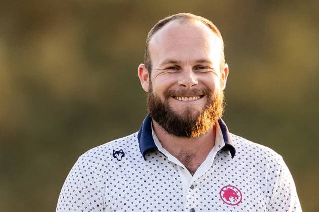 250411 Tyrrell Hatton of England on the 18th green during the second round of the 2025 Masters Golf Tournament on April 11, 2025 in Augusta. Photo: Petter Arvidson BILDBYRAN kod PA PA1008 bbeng golf masters the masters augusta us masters Copyright: PETTERxARVIDSON BB250411PA153