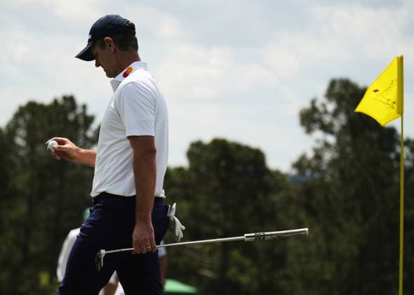 (250412) -- AUGUSTA, April 12, 2025 -- Justin Rose of England competes during round 2 of the 2025 Masters golf tournament at Augusta National Golf Club in Augusta, the United States, on April 11, 2025. ) (SP)U.S.-AUGUSTA-GOLF-2025 MASTERS-ROUND 2 WuxXiaoling 