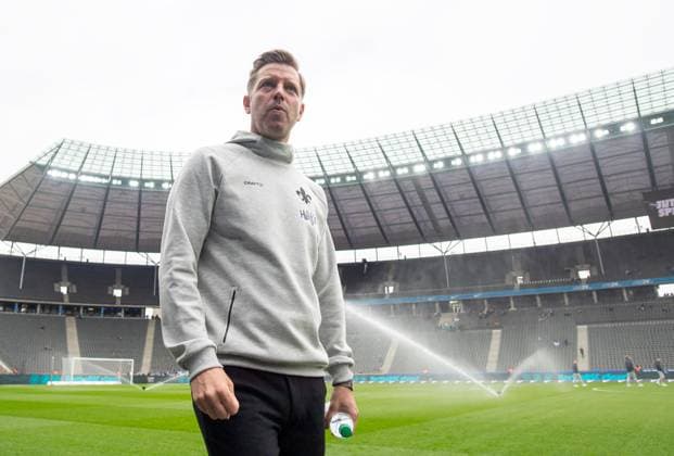 Fussball, Herren, Saison 2024 2025, 2. Bundesliga (29. Spieltag), Hertha BSC - SV Darmstadt 98, Trainer Florian Kohfeldt (Darmstadt 98), 12.04. 2025,