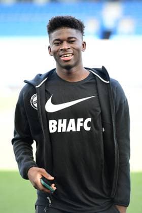Brighton and Hove Albion v Leicester City Premier League 12 04 2025. Carlos Baleba Midfielder of Brighton and Hove Albion before the Premier League match between Brighton and Hove Albion and Leicester City at the American Express Stadium, Brighton and Hove, England on 12 April 2025. Brighton and Hove American Express Stadium East Sussex England Editorial use only DataCo restrictions apply See www.football-dataco.com , Copyright: xJeffxMoodx PSI-21835-0011