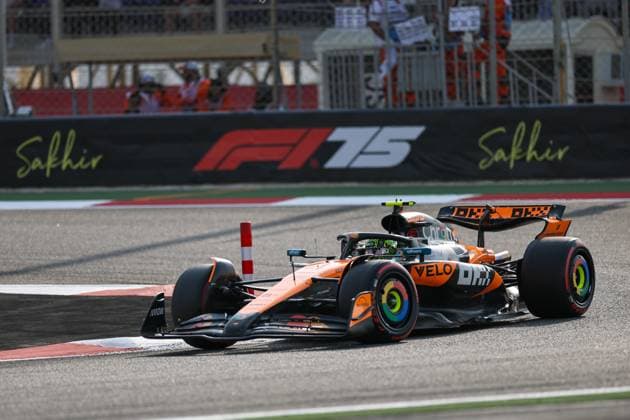 F1 Grand Prix Of Bahrain - Qualifying Lando Norris of Great Britain drives the McLaren MCL39 Mercedes during qualifying ahead of the F1 Grand Prix of Bahrain at Bahrain International Circuit in Sakhir, Bahrain, on April 12, 2025. Sakhir Southern Governorate Bahrain  Copyright: xPaddockerx originalFilename:paddocker-f1grandp250412_np9oW.jpg
