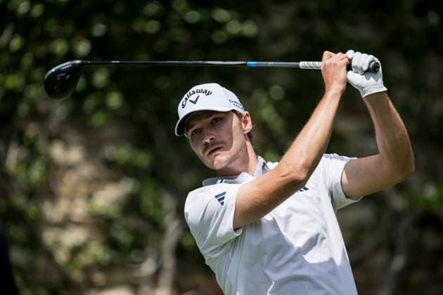 250412 Rasmus Hojgaard of Denmark during the third round of the 2025 Masters Golf Tournament on April 12, 2025 in Augusta. Photo: Petter Arvidson BILDBYRAN kod PA PA1009 bbeng golf masters the masters augusta us masters Copyright: PETTERxARVIDSON BB250412PA030