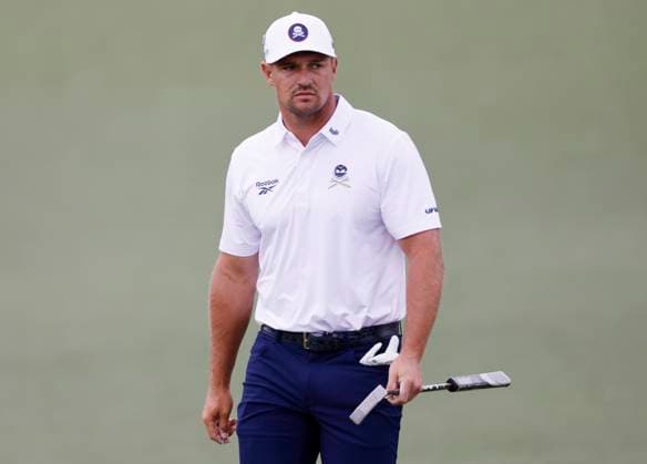 Bryson DeCambeau.walks up to the green on the 2nd hole during the third round of the 2025 Masters golf tournament at Augusta National Golf Club in Augusta, Georgia, on Saturday, April 12, 2025.  AUG20250412541 TANNENxMAURY