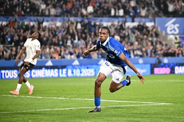 RC Strasbourg Alsace v OGC Nice - Ligue 1 McDonald s 2024 2025 10 Emmanuel Esseh EMEGHA (rcsa) during the Ligue 1 McDonald s match between Strasbourg and Nice at Stade de la Meinau on April 12, 2025 in Strasbourg, France. Strasbourg France  Copyright: xFEPx 776305386
