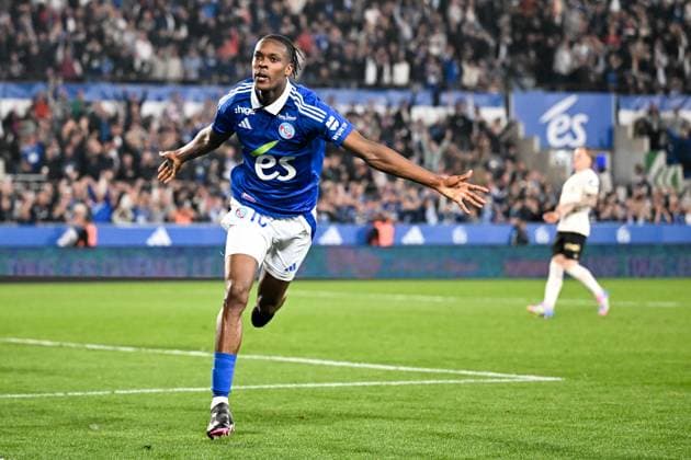 RC Strasbourg Alsace v OGC Nice - Ligue 1 McDonald s 2024 2025 10 Emmanuel Esseh EMEGHA (rcsa) during the Ligue 1 McDonald s match between Strasbourg and Nice at Stade de la Meinau on April 12, 2025 in Strasbourg, France. Strasbourg France  Copyright: xFEPx 776305386