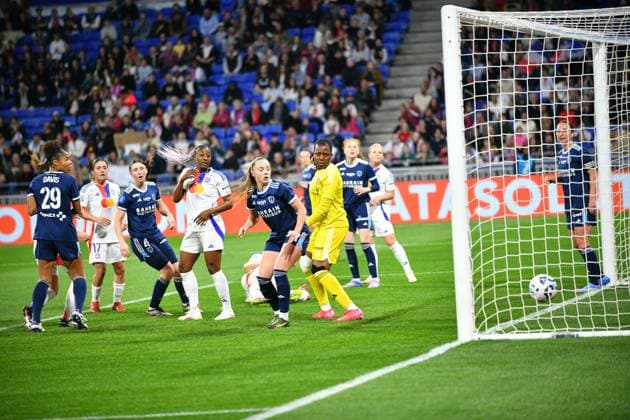 FOOTBALL FEMININ : Lyon vs Paris FC - Arkema Premier League - 12 04 2025 First goal for OL during the OL vs Paris FC game on April 12th 2025  Copyright: xCYRILxLESTAGEx