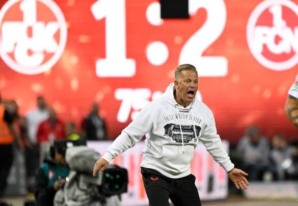 Sport Bilder des Tages Fussball - 2. Bundesliga - Saison 2024 25 1. FC Kaiserslautern 12.04.2025 Fritz-Walter-Stadion 1. FC Kaiserslautern (fck) - 1. FC Nürnberg (fcn) 1:2 Trainer Markus ANFANG (1. FC Kaiserslautern) 1. FC Kaiserslautern