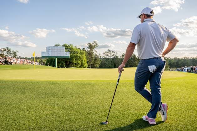 250412 Rory McIlroy of Northern Ireland on the 18th green during the third round of the 2025 Masters Golf Tournament on April 12, 2025 in Augusta. Photo: Petter Arvidson BILDBYRAN kod PA PA1009 bbeng golf masters the masters augusta us masters Copyright: PETTERxARVIDSON BB250412PA065