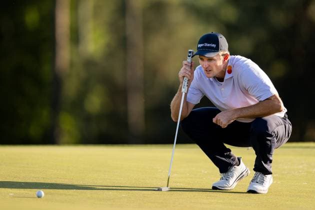 250412 Justin Rose of England during the third round of the 2025 Masters Golf Tournament on April 12, 2025 in Augusta. Photo: Petter Arvidson BILDBYRAN kod PA PA1009 bbeng golf masters the masters augusta us masters Copyright: PETTERxARVIDSON BB250412PA133