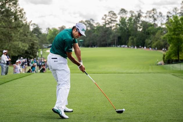250412 Hideki Matsuyama of Japan during the third round of the 2025 Masters Golf Tournament on April 12, 2025 in Augusta. Photo: Petter Arvidson BILDBYRAN kod PA PA1009 bbeng golf masters the masters augusta us masters Copyright: PETTERxARVIDSON BB250412PA169