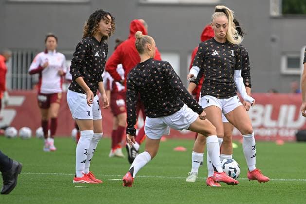 Alisha Debora Lehmann of Juventus F.C. Womenduring the playoff of the Serie A Championship Women between A.S. Roma vs Juventus Women 13 April 2025 at the Tre Fontane Stadium in Rome.  Copyright: xMassimilianoxCervera IPAxSportx xipa-agency.netx xx IPA_56450234 IPA_Agency_IPA56450234