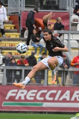 Sofia Cantore of Juventus F.C. Womenduring the playoff of the Serie A Championship Women between A.S. Roma vs Juventus Women 13 April 2025 at the Tre Fontane Stadium in Rome.  Copyright: xMassimilianoxCervera IPAxSportx xipa-agency.netx xx IPA_56450356 IPA_Agency_IPA56450356
