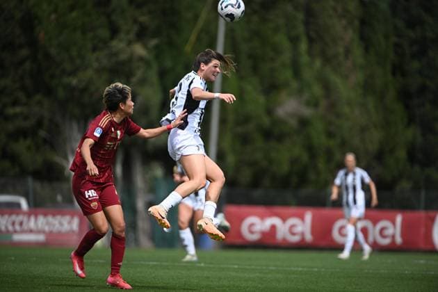 Sofia Cantore of Juventus F.C. Womenduring the playoff of the Serie A Championship Women between A.S. Roma vs Juventus Women 13 April 2025 at the Tre Fontane Stadium in Rome.  Copyright: xMassimilianoxCervera IPAxSportx xipa-agency.netx xx IPA_56452833 IPA_Agency_IPA56452833