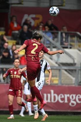 CALCIO - Serie A Femminile - AS Roma vs Juventus FC Moeka Minami of A.S. Roma Women during the playoff of the Serie A Championship Women between A.S. Roma vs Juventus Women 13 April 2025 at the Tre Fontane Stadium in Rome. Rome Italy  Copyright: xIPAxSport ABACAx