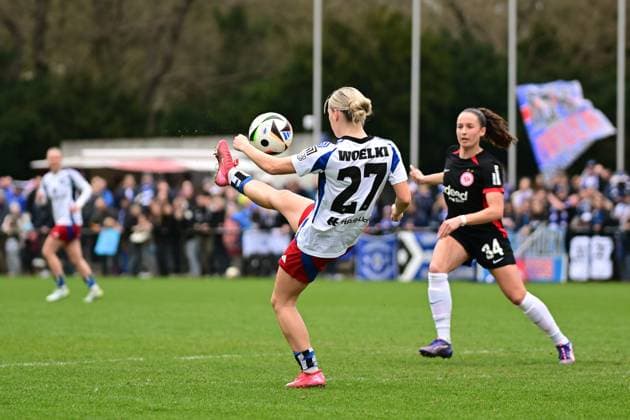 Fußball I Frauen I Saison 2024-2025 I 2. Bundesliga I 21. Spieltag I Hamburger SV - Eintracht Frankfurt II I 13.04.2025 Amelie Woelki (27, Hamburger SV) Hamburg Am Volkspark Hamburg Deutschland Copyright: xLobeca FelixxSchlikisx