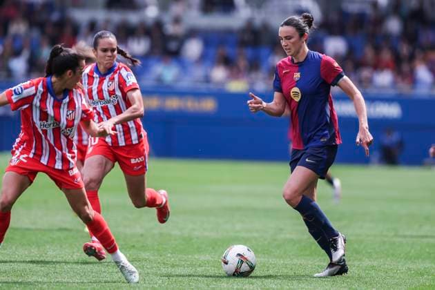 April 13, 2025, Sant Joan Despi, Barcelona, Spain: Ingrid Engen of FC Barcelona, Barca in action during the Spanish Women league, Liga F, football match played between FC Barcelona and Atletico de Madrid at Johan Cruyff Stadium on April 13, 2025 in Sant Joan Despi, Spain. Sant Joan Despi Spain - ZUMAa181 20250413_zaa_a181_090 Copyright: xJavierxBorregox
