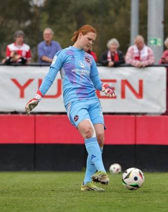 13.04.2025 - Fussball - Saison 2024 2025 - 2. Frauen - Fussball - Bundesliga - 21. Spieltag: 1. FC Nürnberg FCN ( Club Clubfrauen ) - SC Sand - Sportfoto Zink DaMa - xdaxmax - Kristin Krammer (25, 1. FC Nürnberg FCN )