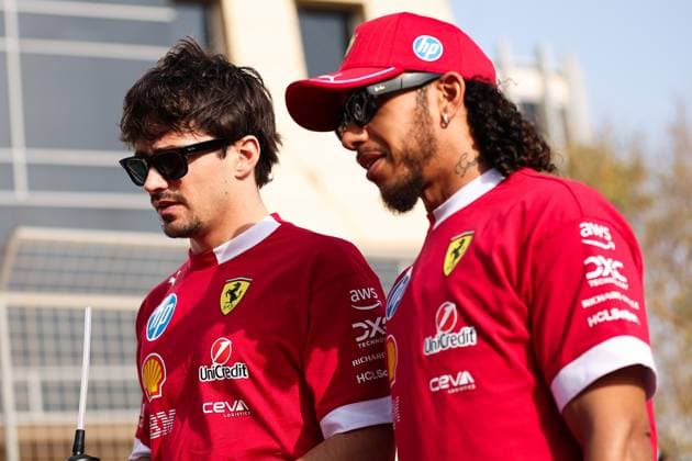 F1 - BAHRAIN GRAND PRIX 2025 LECLERC Charles (mco), Scuderia Ferrari SF-25, portrait and HAMILTON Lewis (gbr), Scuderia Ferrari SF-25, portrait during the Formula 1 Gulf Bahrain Grand Prix 2025, 4th round of the 2025 FIA Formula One World Championship, WM, Weltmeisterschaft from April 11 to 13, 2025 on the Bahrain International Circuit, in Sakhir, Bahrain - SakhirBahrain  Copyright: xEricxAlonsox